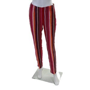 Saks Jandel womens Back zip Striped Tapered Leg Pants Pink Size 42